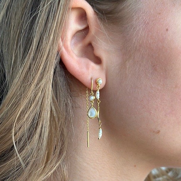 retrde CELESTIA PEARL DROP Forgyldt slv