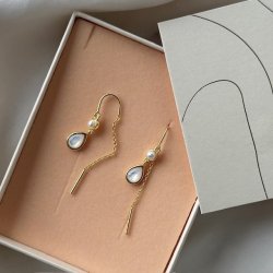 retrde CELESTIA PEARL DROP Forgyldt slv