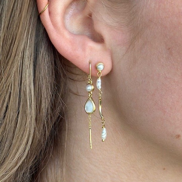 retrde CELESTIA PEARL DROP Forgyldt slv