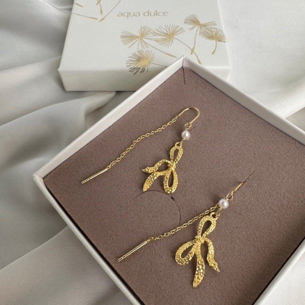 retrde hanging bow forgyldt slv 