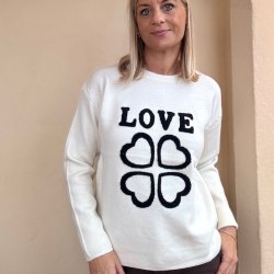 Bluse Love i tt strik str M-XL