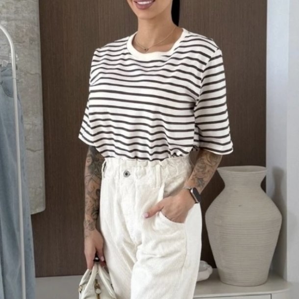 T-shirt Anna med striber One Size