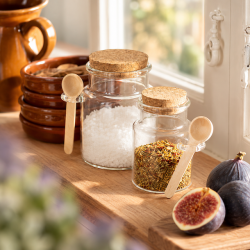 Opbevaringsglas med korkprop og tr�ske � 140 ml
