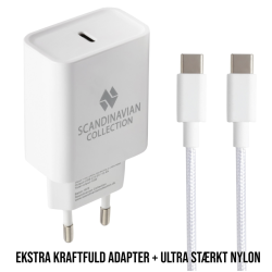Adapter USB C + 1 M Nylon kable: USB C til USB C