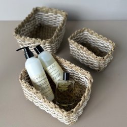 Pala kurvest af 3 stk. natur/hvid sgrs/papir