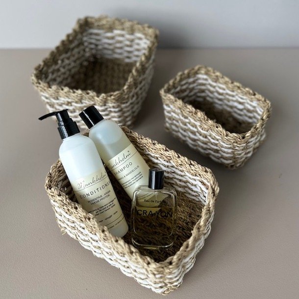 Pala kurvest af 3 stk. natur/hvid sgrs/papir