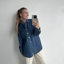 Skjorte - oversized denim Str S-XL