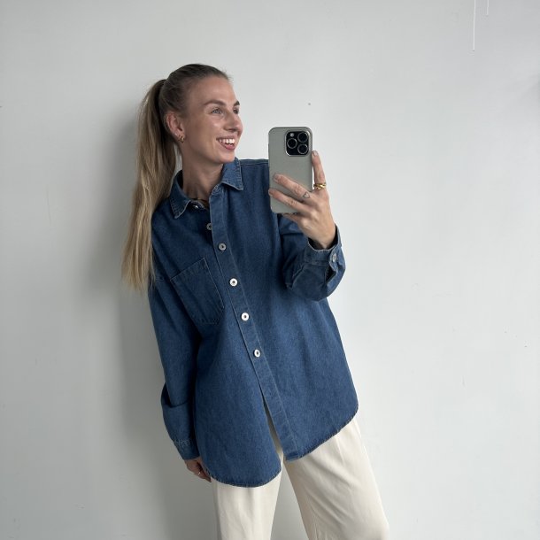 Skjorte - oversized denim Str S-XL