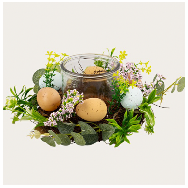 P�ske lys glas glas med 'rede'