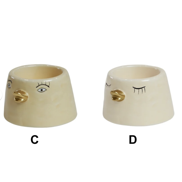 Fyrfadsstage ansigt med nb keramik