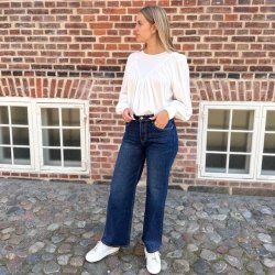 Rose bluse hvid S-XXL