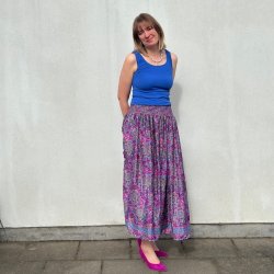 Boheme nederdel med smock indian color - Str XS-XL