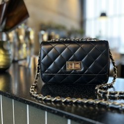Crossbody ladylike BLACK skind