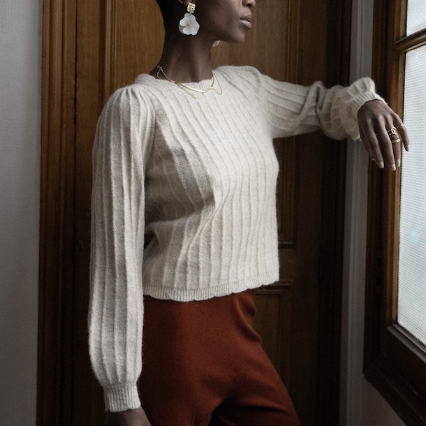 Strikbluse ESTHER Alpaca miks str. S-L