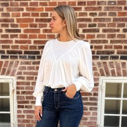 Rose bluse hvid S-XXL