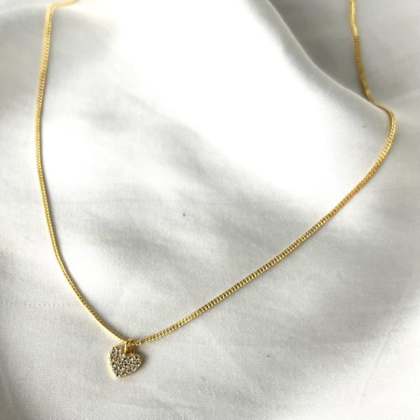 halskde DARLING HEART  Forgyldt Slv