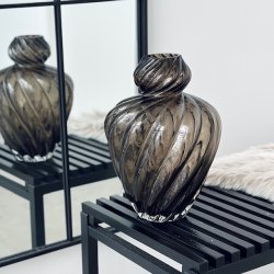 Vase H 30cm brun Glas
