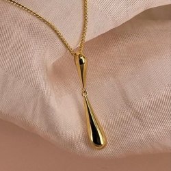 Halskde SHINY DROP Forgyldt slv