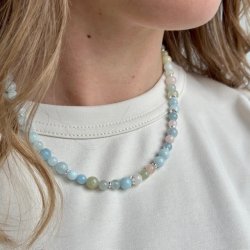 Halskde MORGANITE DREAM Sterling slv