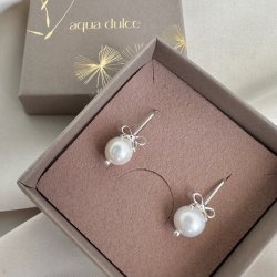 rekrog BOW &amp; PEARLS  Sterling Slv