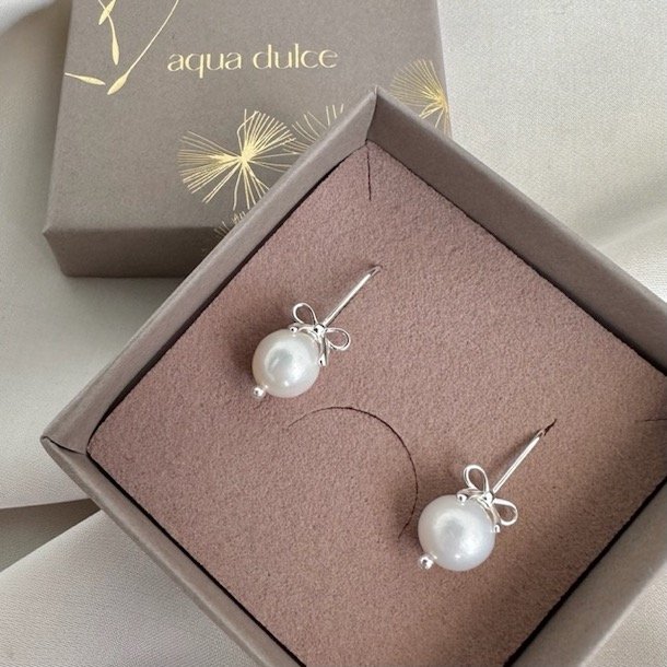 rekrog BOW &amp; PEARLS  Sterling Slv