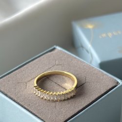 Fingerring PHILINA CLEAR Forgyldt Slv