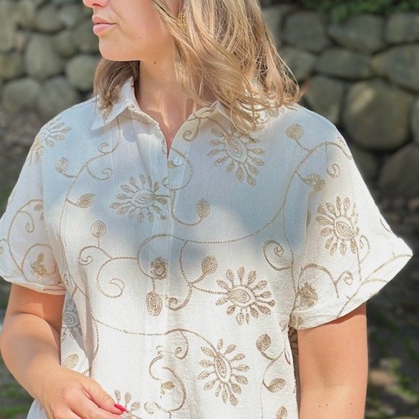 Skjorte med kort rme bomuld str. M-XL