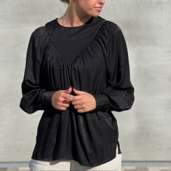 Rose bluse sort S-XXL