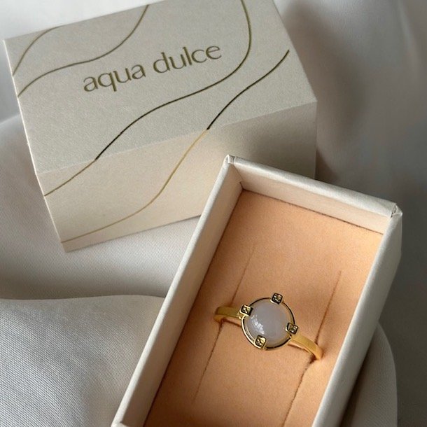 Fingerring STONE PEGGY Forgyldt slv