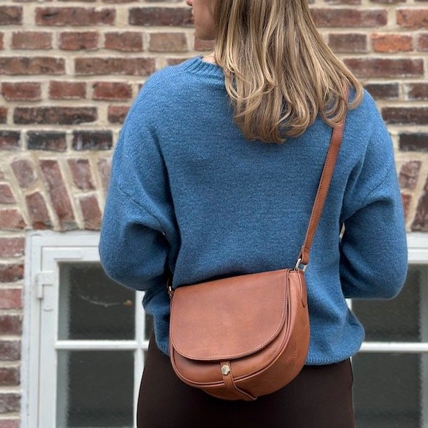 Lille jagttaske retro cognac skind