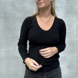 Sweater Sort viskose miks str S-L