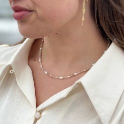 Halskde FRESA ROSE Forgyldt slv