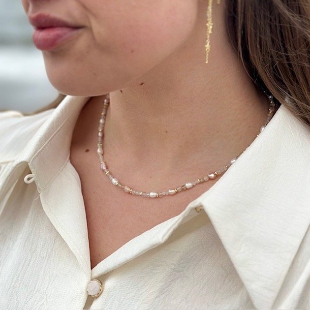 Halskde FRESA ROSE Forgyldt slv