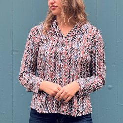 Skjorte bluse stone viskose str. xs-xxl