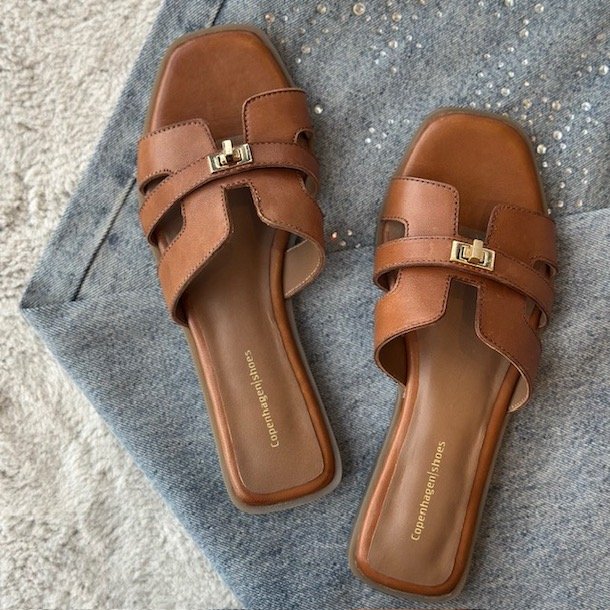 Slip in sandal WOMEN'S WORLD Cognac skind 