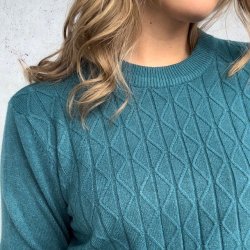 Fint strikket bluse zag - viskose m-xl