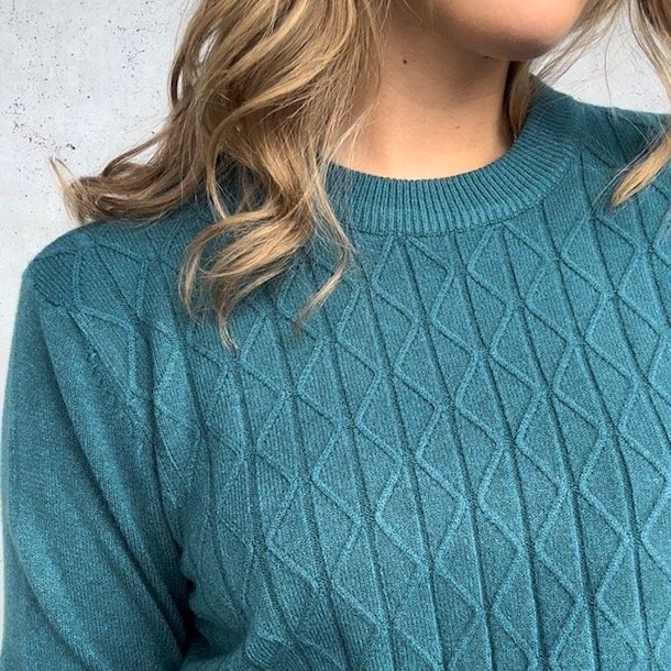 Fint strikket bluse zag - viskose m-xl