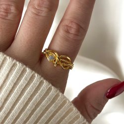 Ring curly glam forgyldt slv