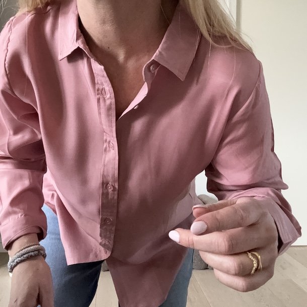 Skjorte pretty rose viskose miks str XS-XXL