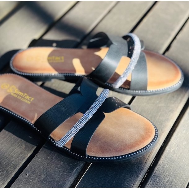 Slip in sandal Isabel sort Str. 36-41