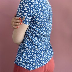 Kortrmet sommer bluse margurit bomuld str. M-XXXXXL