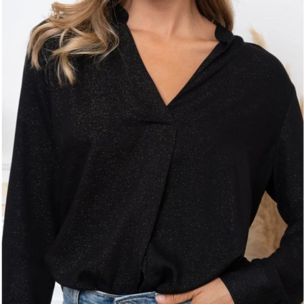 Bluse Sort rayon kvalitet str S-L