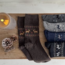 Sokker herre rensdyr angora/uld miks str. 40-46