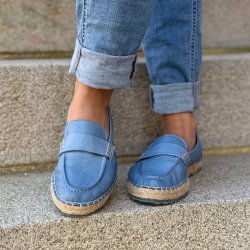 Mokkasiner jeans bl skind str. 36-41