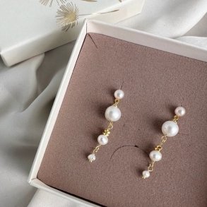 restikker GHITA SHORT PEARL forgyldt Slv