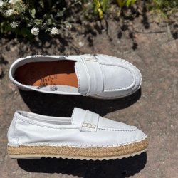 Mokkasiner hvid skind str. 36-41