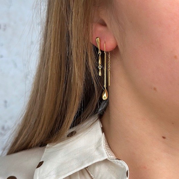 restikker SHINY DROP LONG forgyldt slv