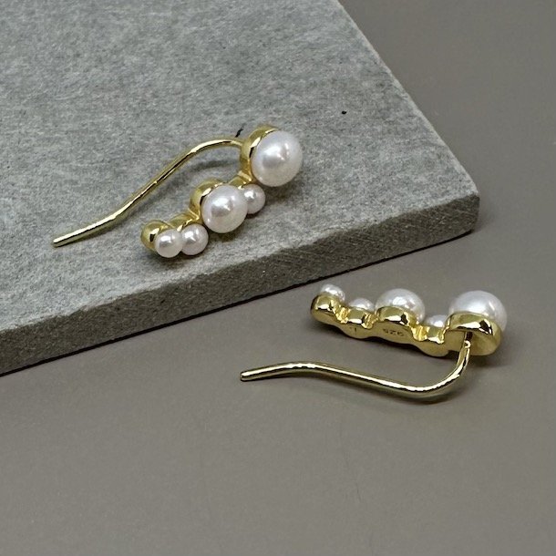 Up the ear BUBBELS forgyldt slv