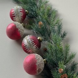 Julekugle rd glimmer glam Glas