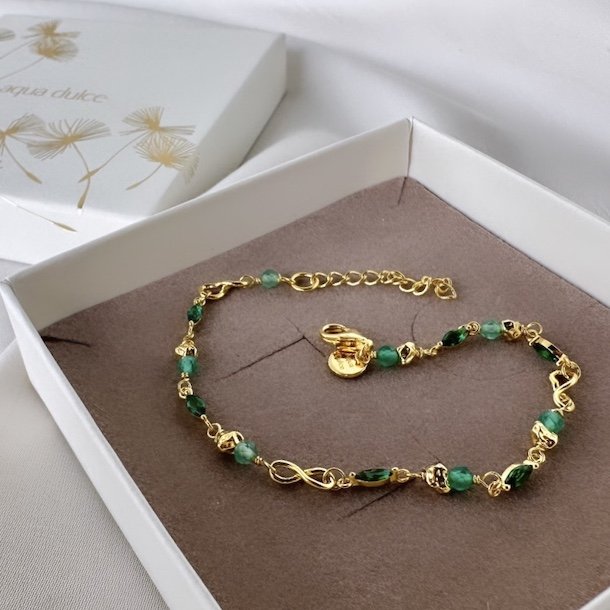 Armbnd GREEN GARDEN Forgyldt Slv